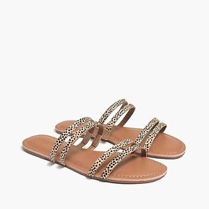 J. Crew Calf Hair Seaside Slide Sandals